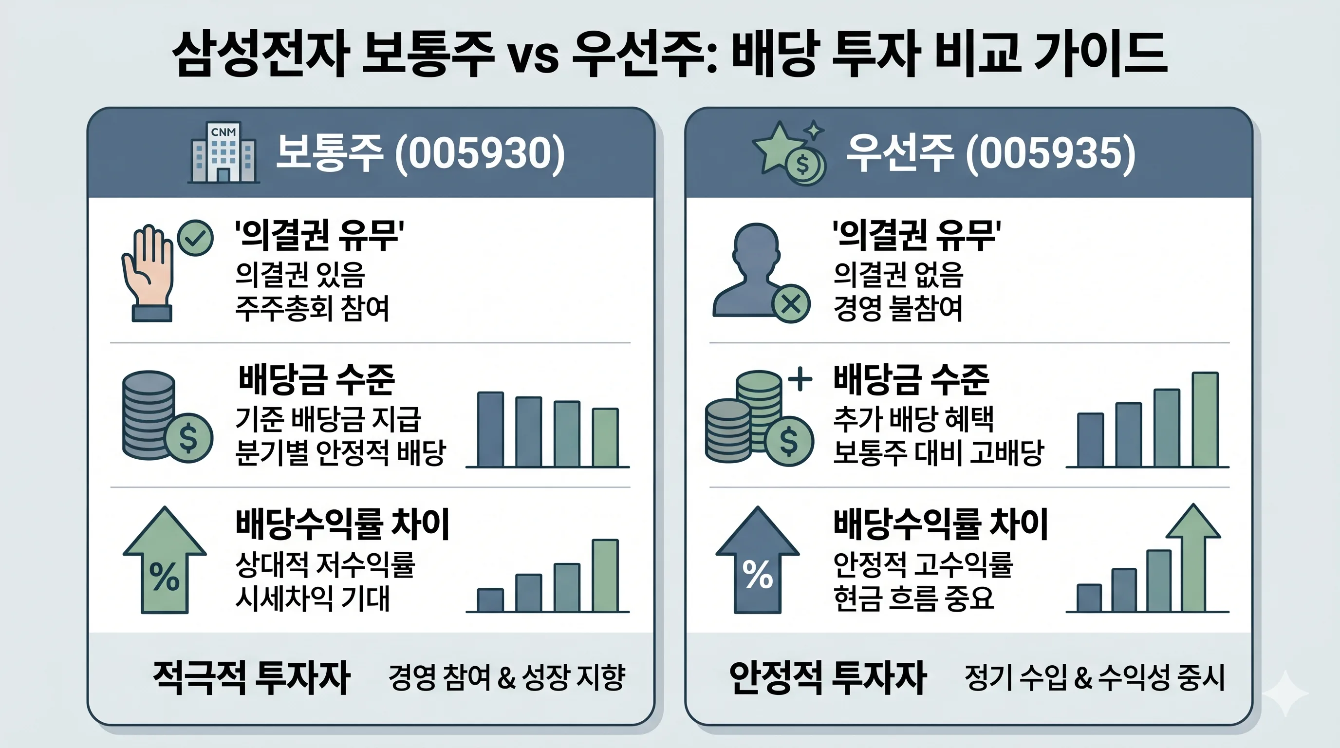 삼성전자 보통주 우선주 배당 비교