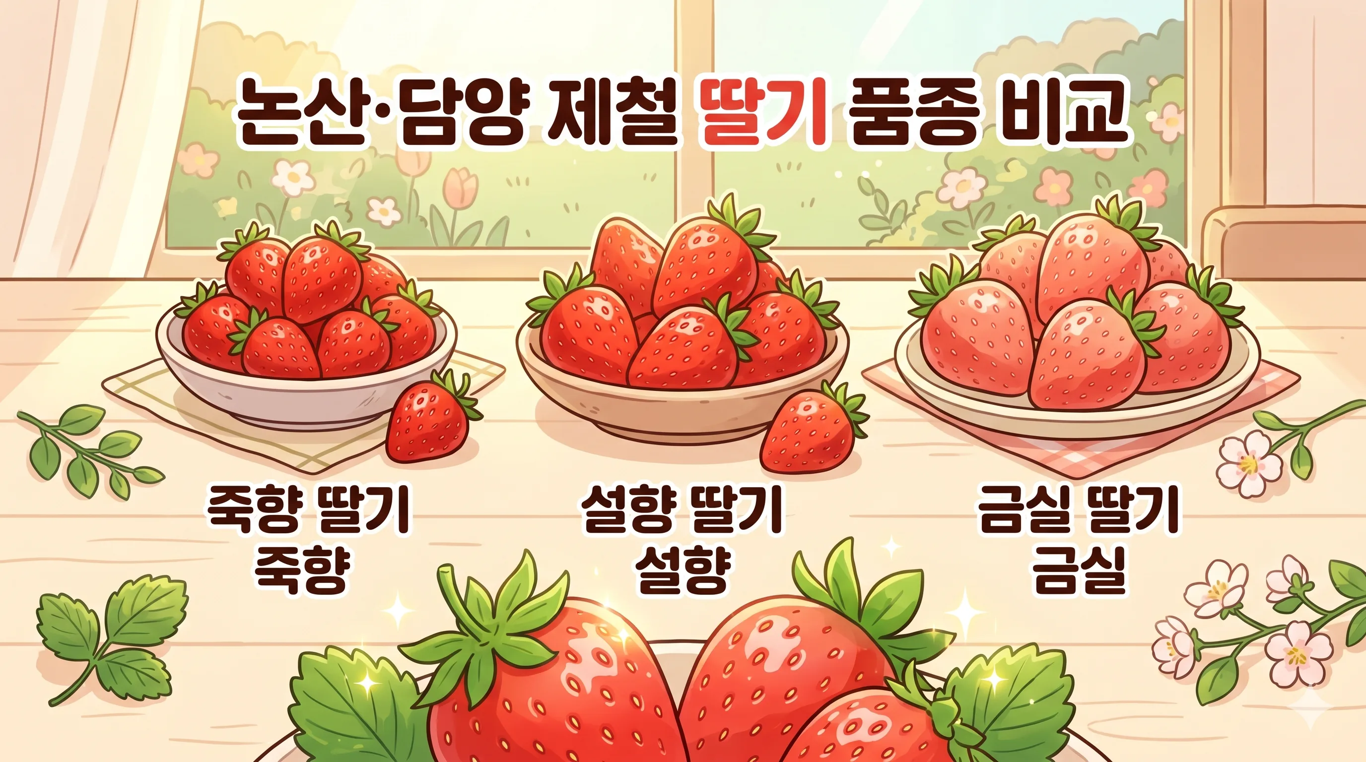 국산 딸기 품종 설향 금실 죽향