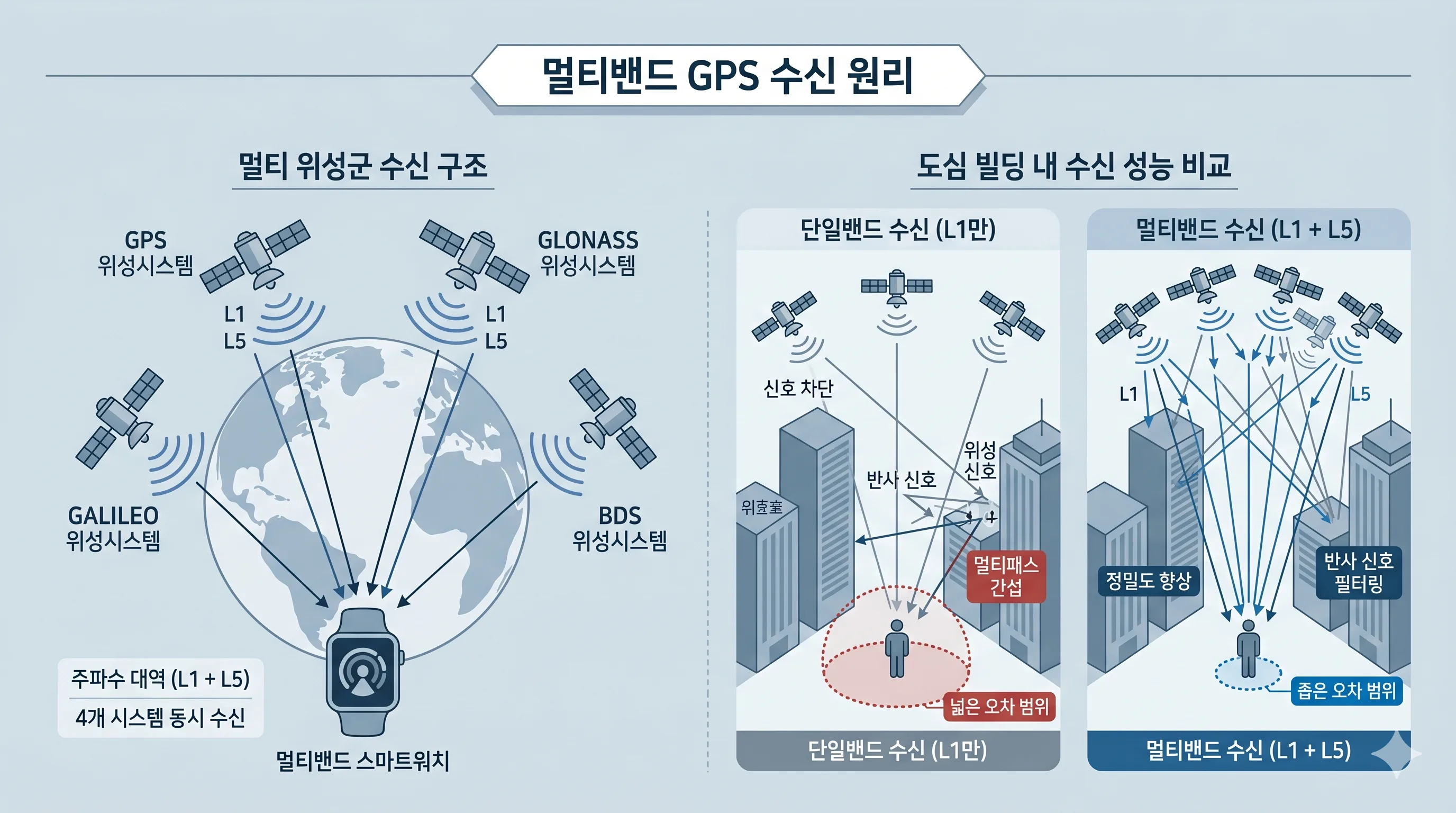 가민 멀티밴드 GPS 정확도