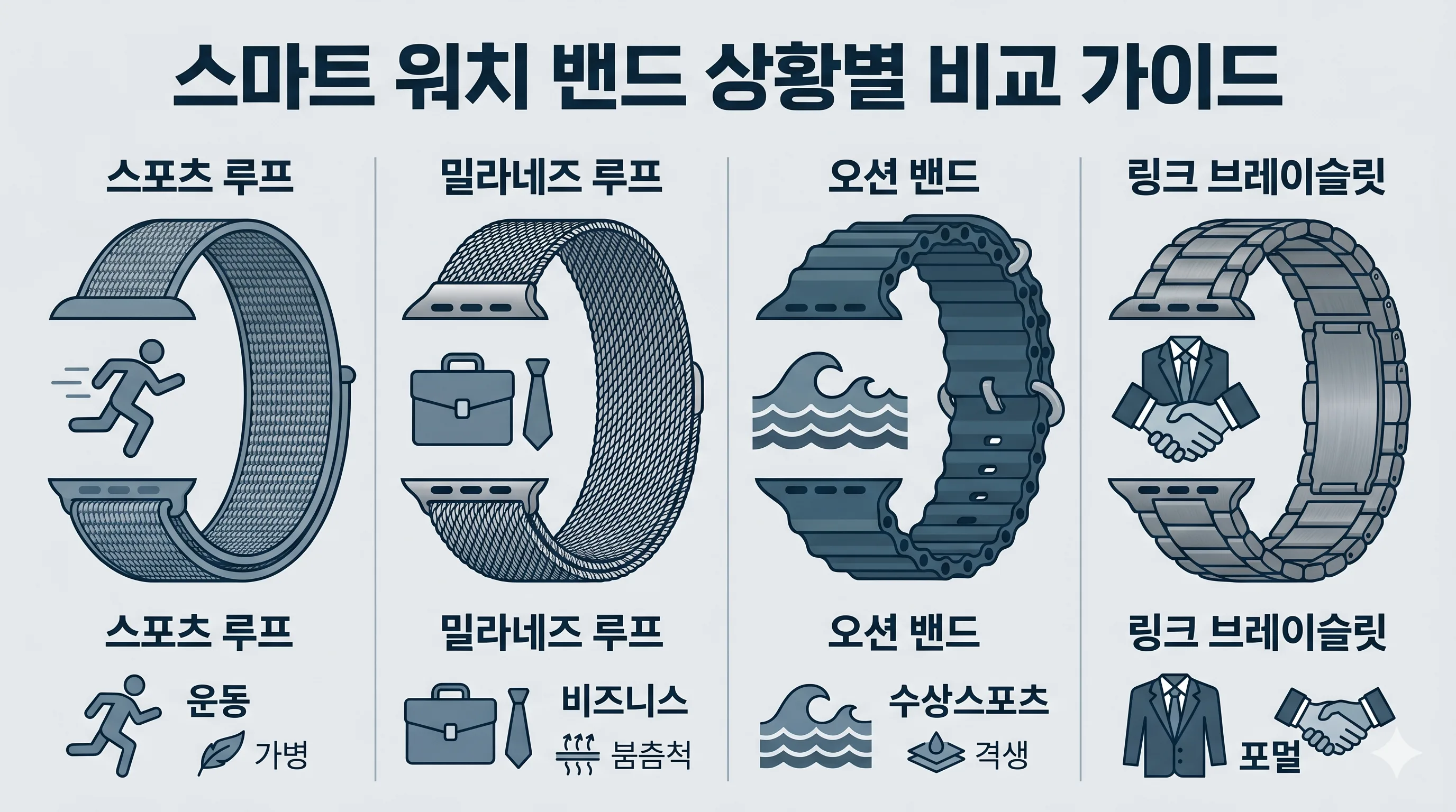 애플워치 밴드 종류 소재 비교