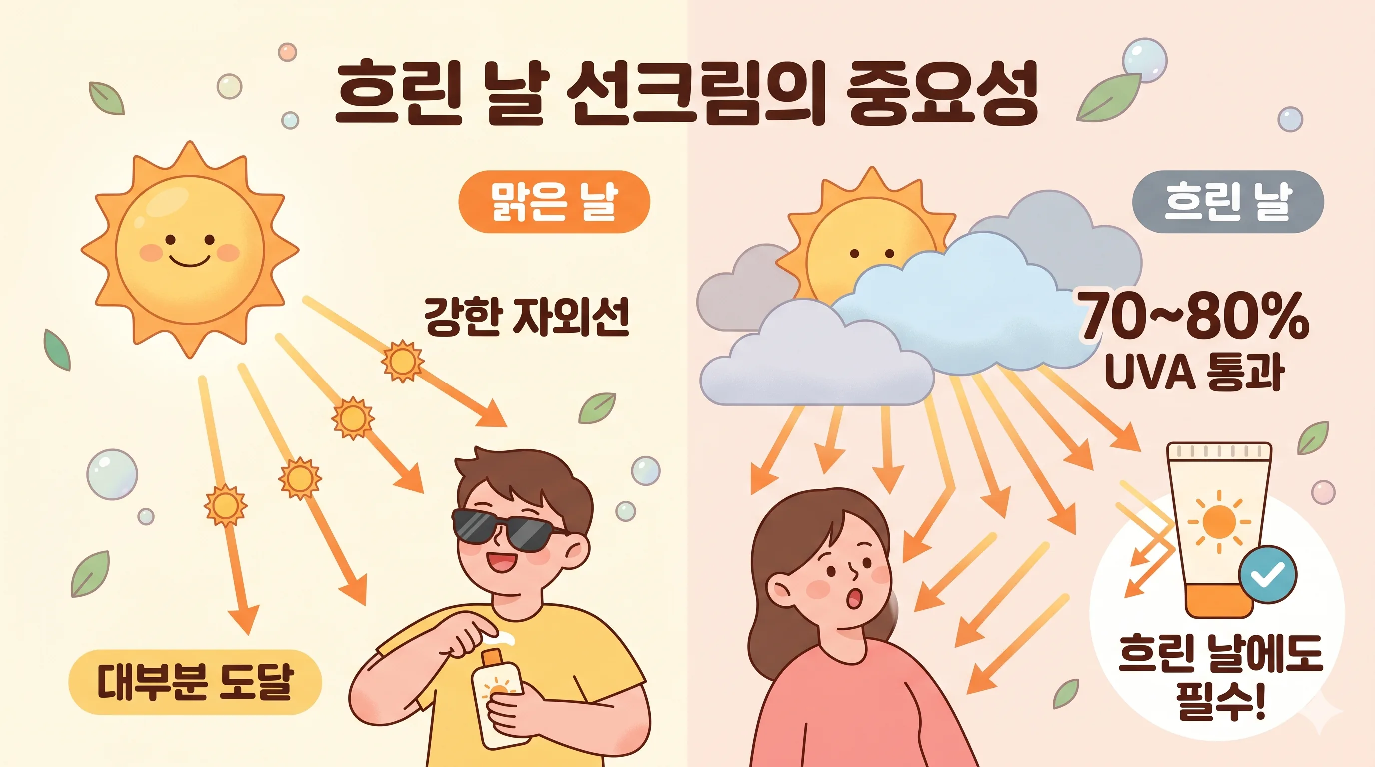 흐린 날 자외선 UVA 투과율