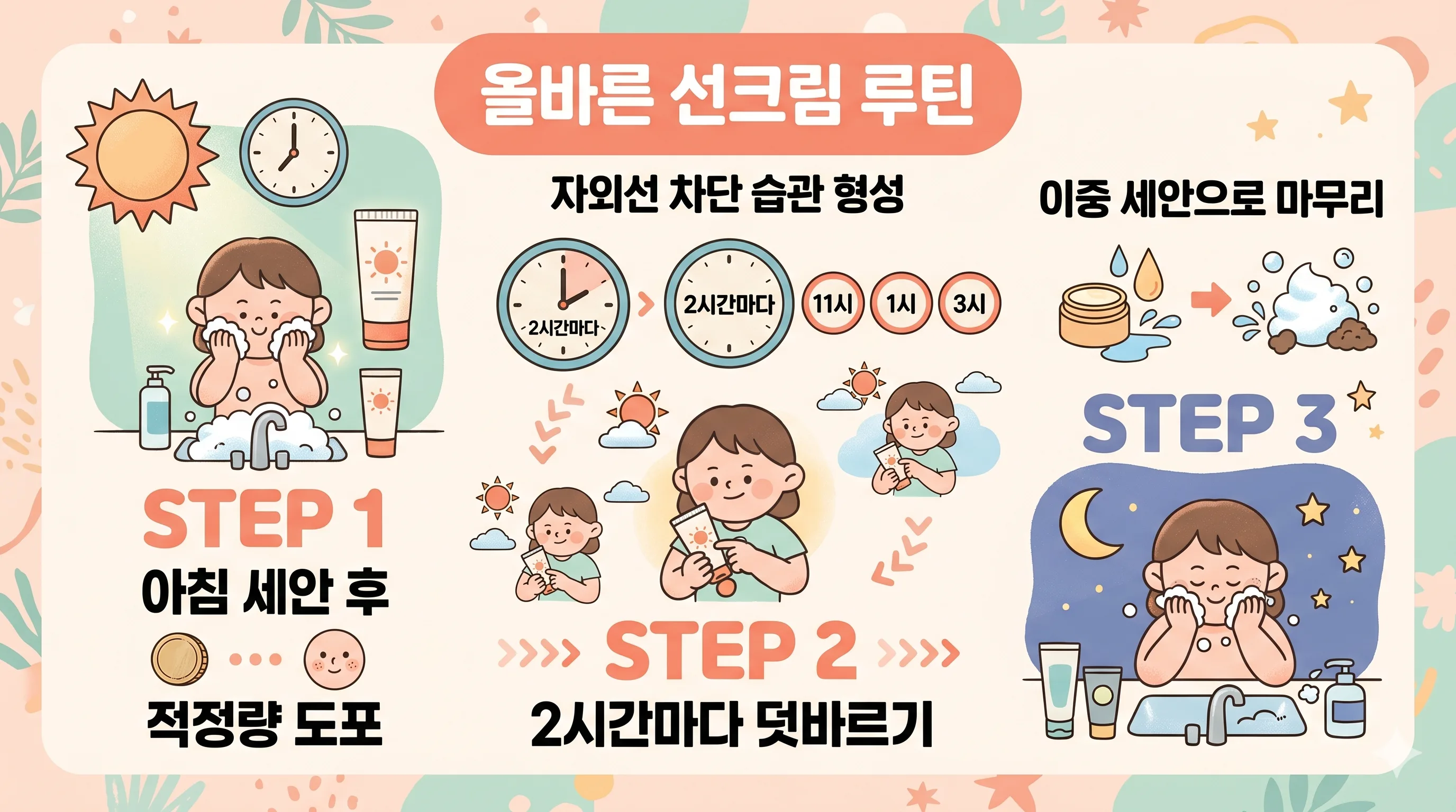 선크림 올바른 사용법 루틴