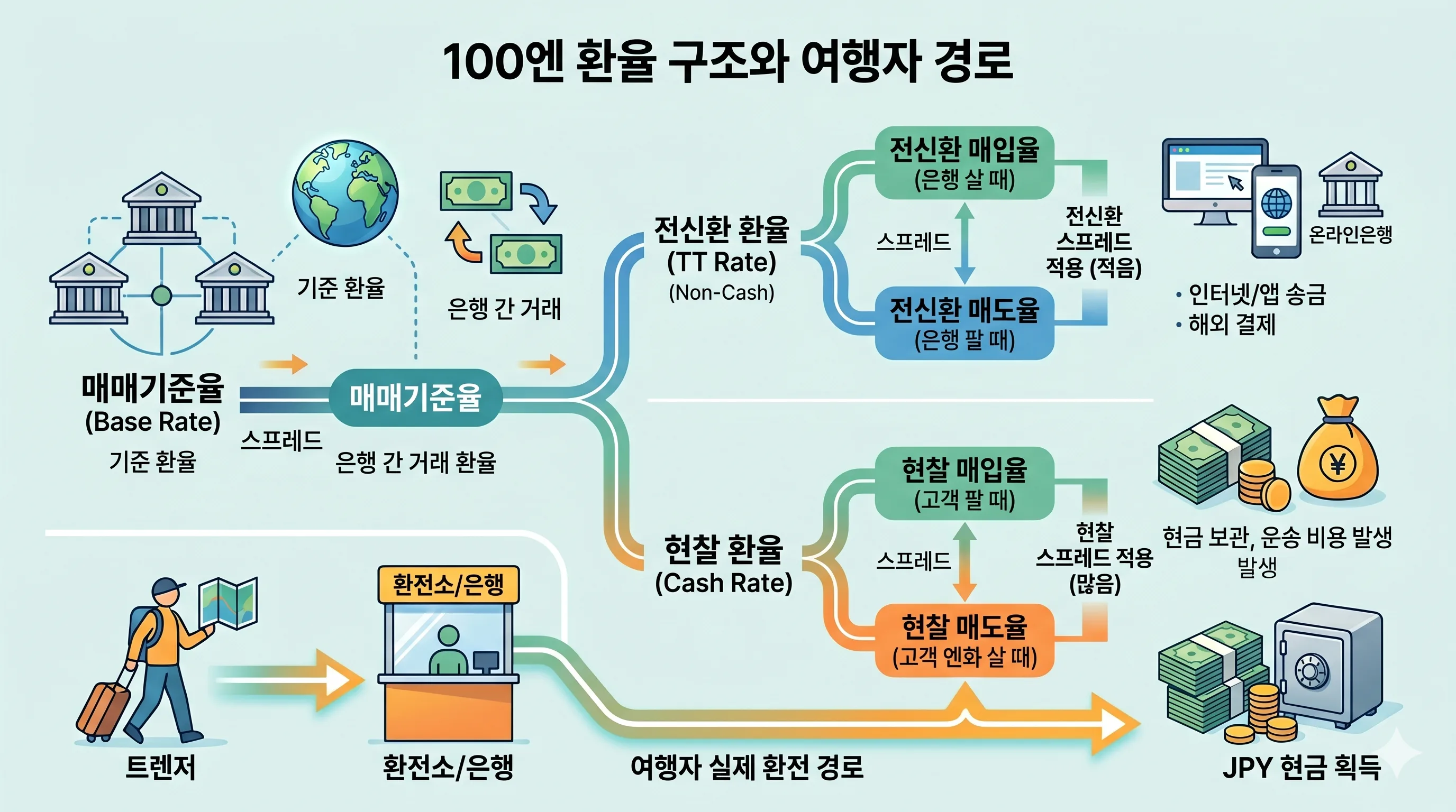엔화 환율 구조 현찰 전신환 비교