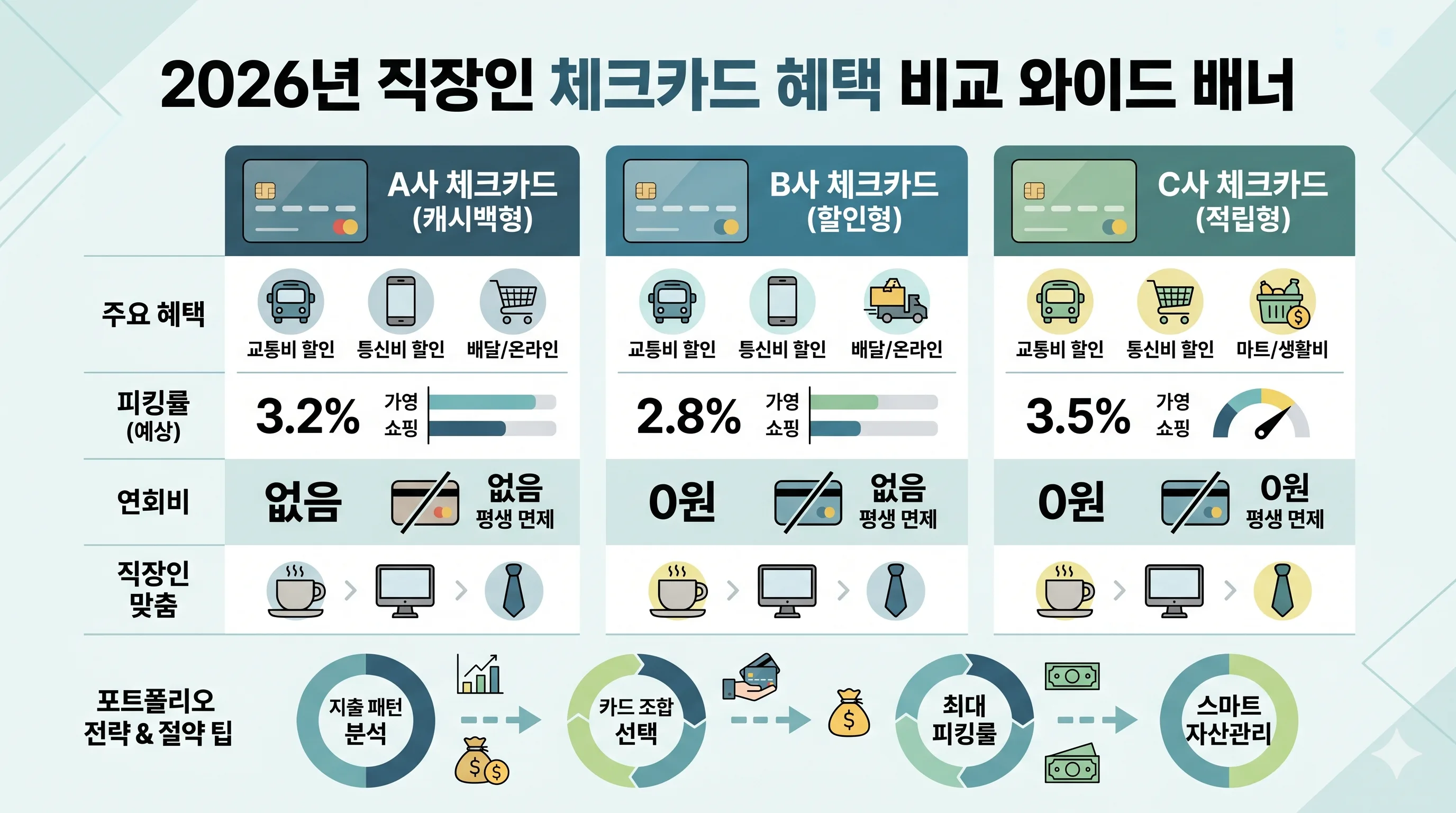 직장인 체크카드 혜택 비교