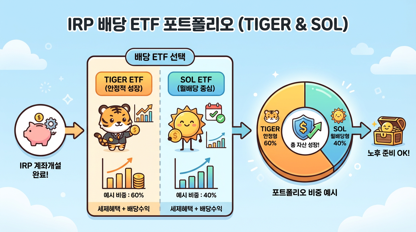 IRP계좌개설 후 배당 ETF 포트폴리오 비중 TIGER SOL