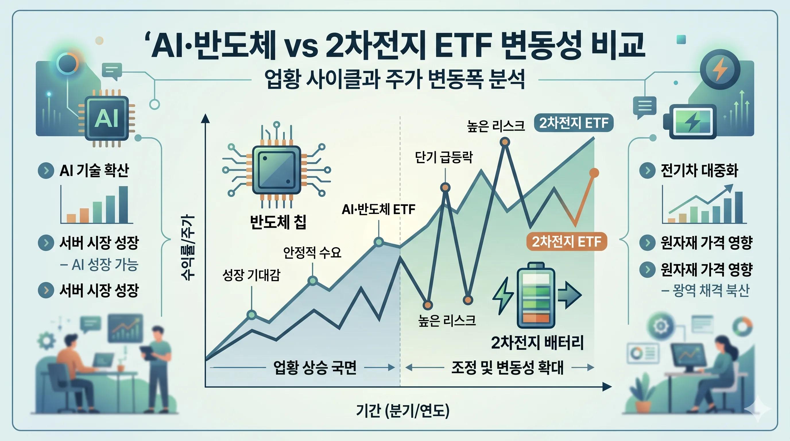 섹터 ETF 변동성 비교 차트