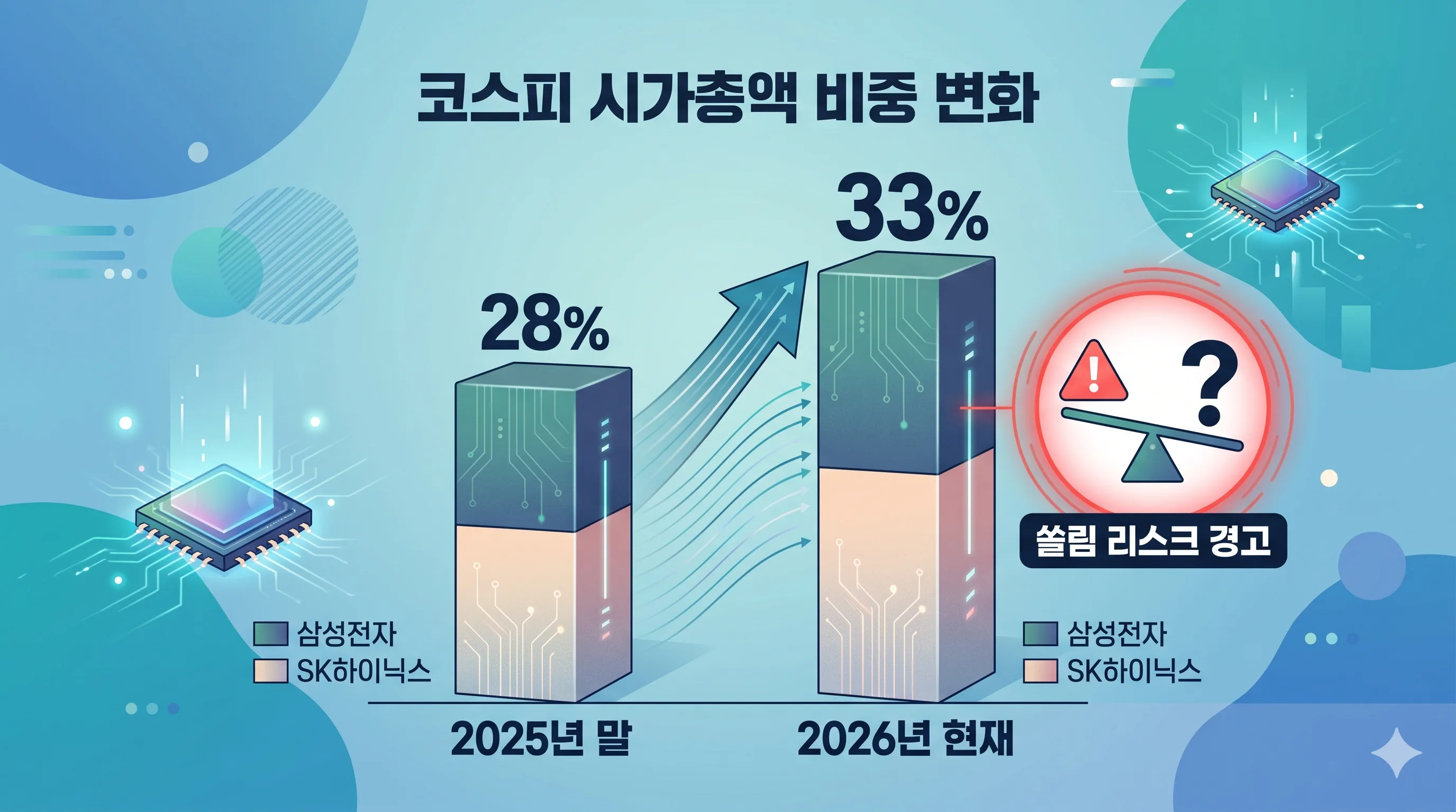 반도체 종목 KOSPI 비중 추이
