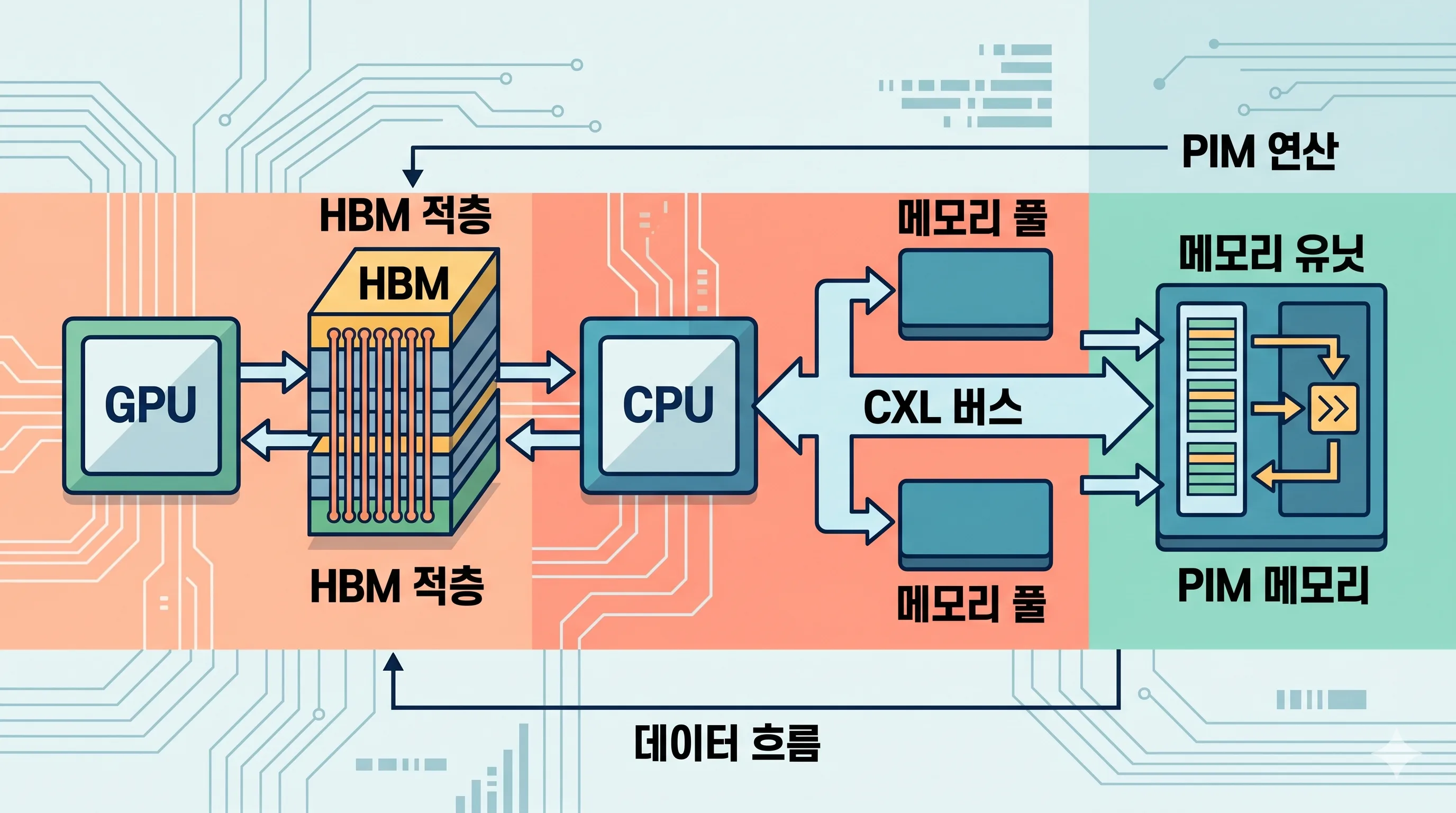 HBM CXL PIM AI 메모리 구조도