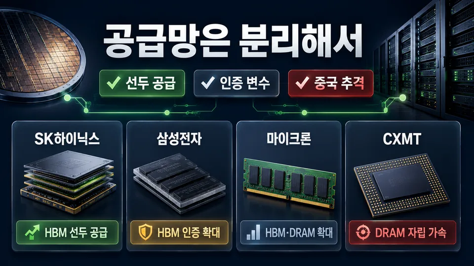 엔비디아 Rubin 메모리 공급망에서 SK하이닉스 삼성전자 마이크론 CXMT의 역할과 관전 포인트