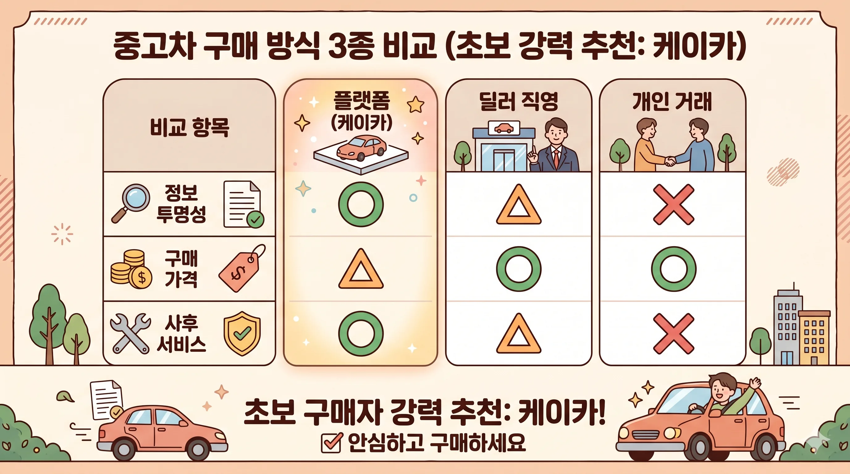 케이카 딜러 개인거래 중고차 비교
